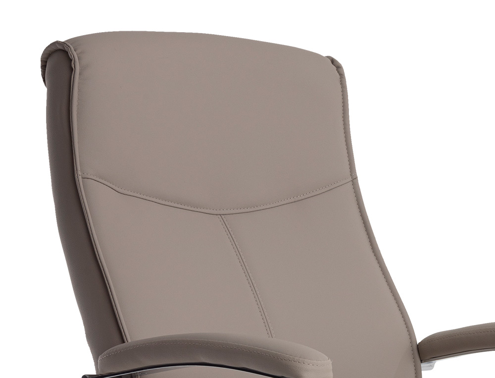 CADEIRA DE ESCRITORIO Q-CONNECT MODENA IMIT DE PELE BASE METAL ALT MAX 1050 MM LARG 630 MM PROF 650 COR CINZA