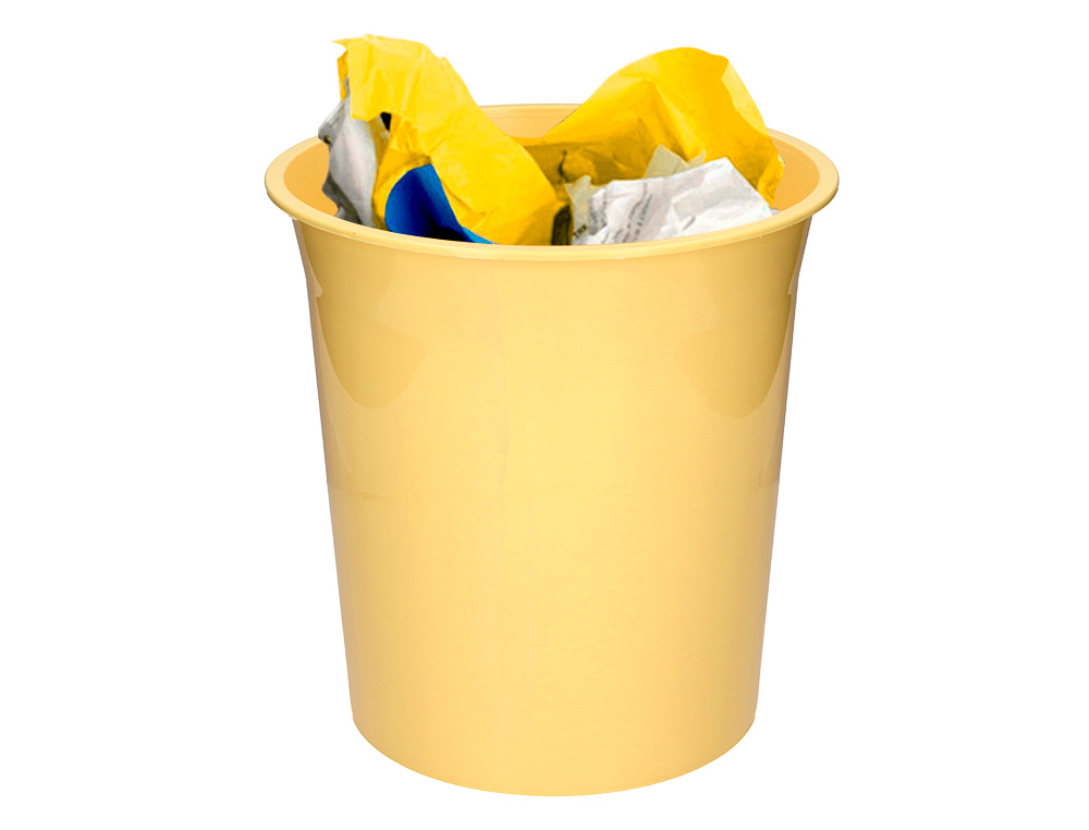 CESTO PLASTICO Q-CONNECT AMARELO PASTEL 13 LITROS
