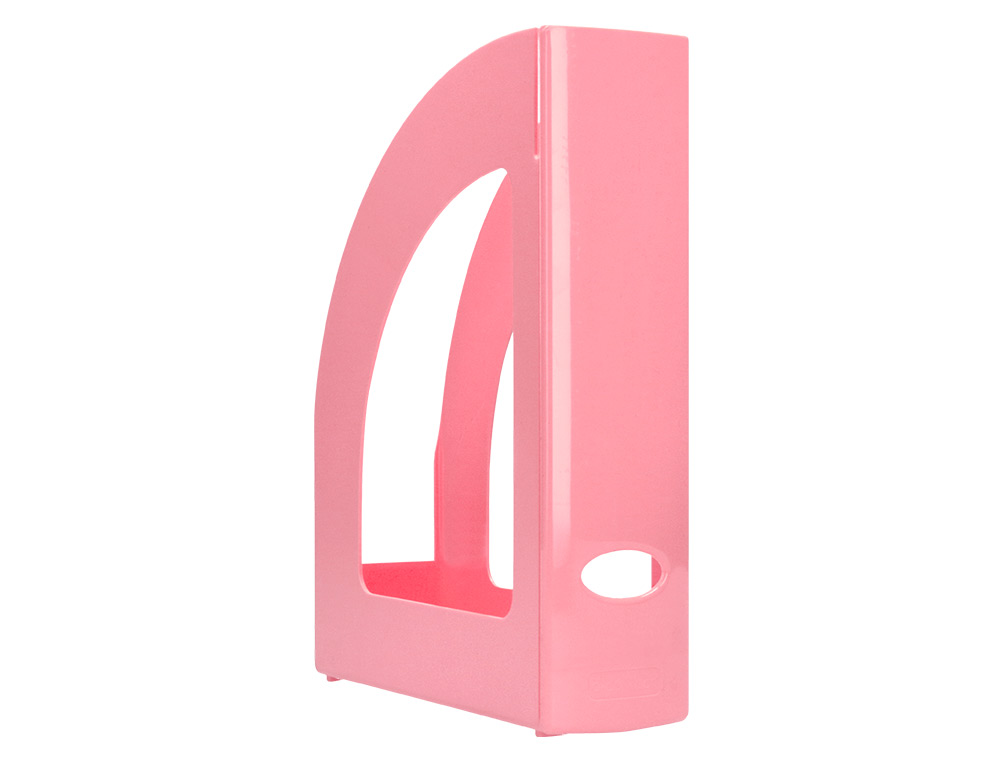 PORTA REVISTAS PLASTICO Q-CONNECT COR ROSA PASTEL