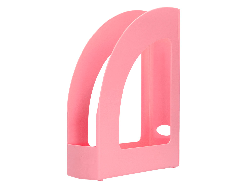 PORTA REVISTAS PLASTICO Q-CONNECT COR ROSA PASTEL