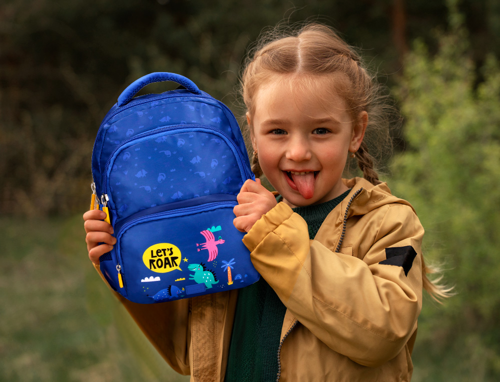 MOCHILA ESCOLAR LIDERPAPEL MULTIBOLSO INFANTIL DESENHO DINOSSAUROS 350X110X270 MM