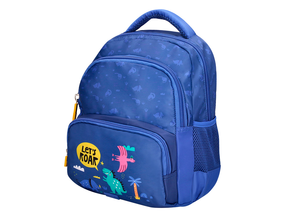 MOCHILA ESCOLAR LIDERPAPEL MULTIBOLSO INFANTIL DESENHO DINOSSAUROS 350X110X270 MM