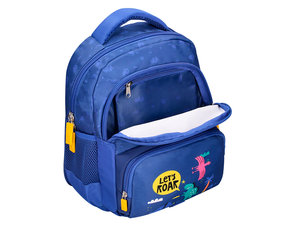 MOCHILA ESCOLAR LIDERPAPEL MULTIBOLSO INFANTIL DESENHO DINOSSAUROS 350X110X270 MM