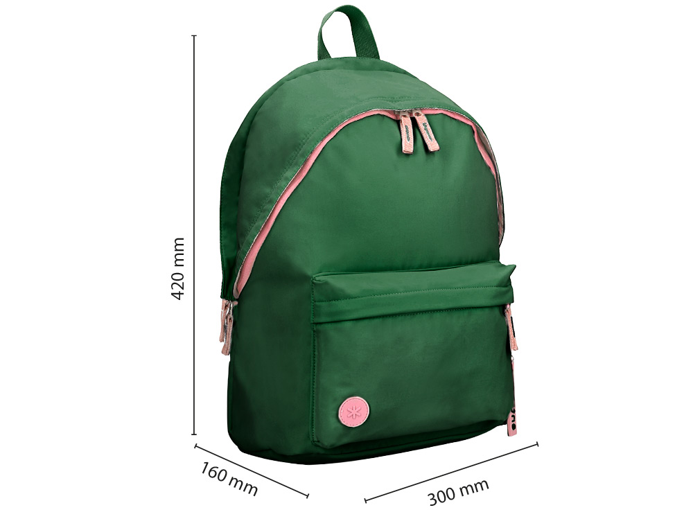 MOCHILA ANTARTIK TEENS 20L COMPARTIMENTO PARA PORTATIL COR VERDE 420X160X300 MM
