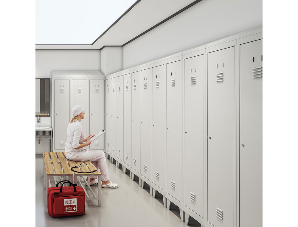 ARMARIO METALICO ROCADA 300 1 MODULO 5 PORTAS CINZA 330X500X1800 MM