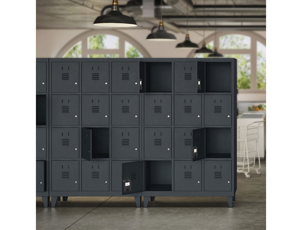 ARMARIO METALICO ROCADA 400 1 MODULO X 4 PORTAS CINZA 430X500X1800 MM