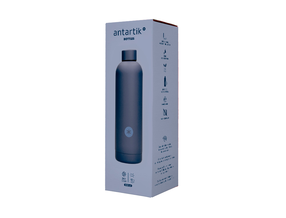 GARRAFA ANTARTIK ISOTERMICA ACO INOXIDAVEL LIVRE DE BPA COR AZUL 500 ML