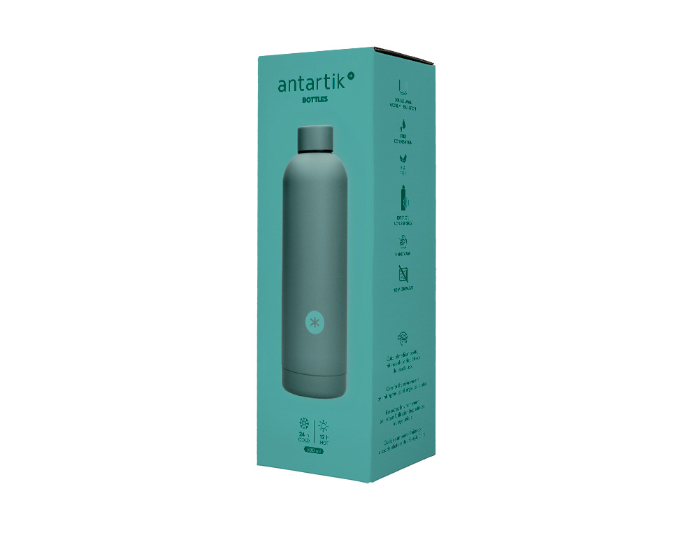 GARRAFA ANTARTIK ISOTERMICA ACO INOXIDAVEL LIVRE DE BPA COR TURQUESA 500 ML