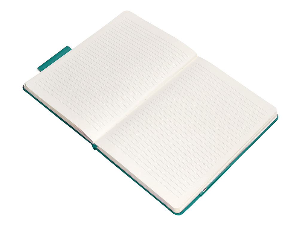 CADERNO COM ELASTICO ANTARTIK NOTES CAPA DURA A5 PAUTADO VERDE AGUA-MARINHA 100 FOLHAS 80 GR FSC