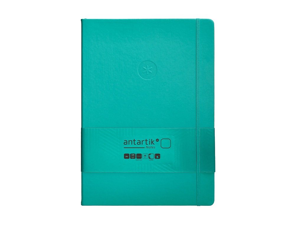 CADERNO COM ELASTICO ANTARTIK NOTES CAPA DURA A4 LISO TURQUESA 100 FOLHAS 80 GR FSC