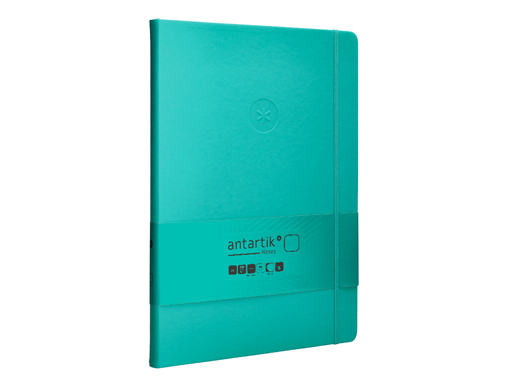 CADERNO COM ELASTICO ANTARTIK NOTES CAPA DURA A4 LISO TURQUESA 100 FOLHAS 80 GR FSC