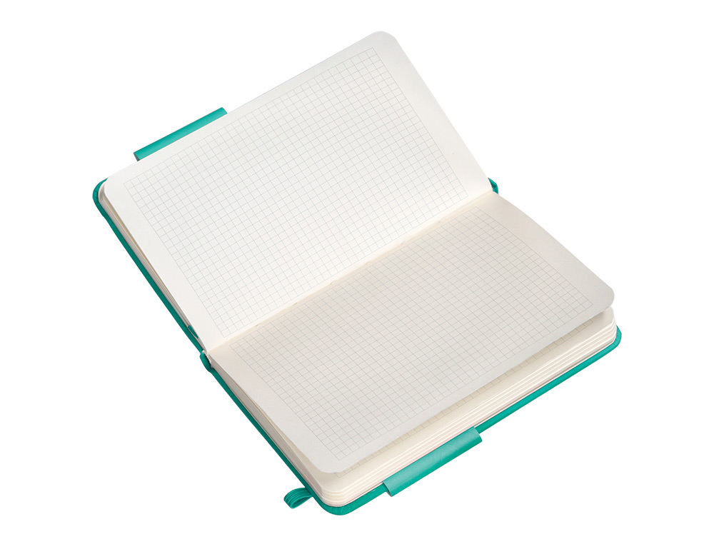 CADERNO COM ELASTICO ANTARTIK NOTES CAPA DURA A6 QUADRICULADO TURQUESA 100 FOLHAS 80 GR FSC