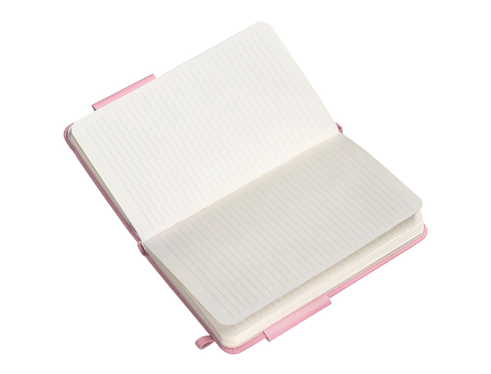 CADERNO COM ELASTICO ANTARTIK NOTES CAPA DURA A6 PAUTADO ROSA PASTEL 100 FOLHAS 80 GR FSC