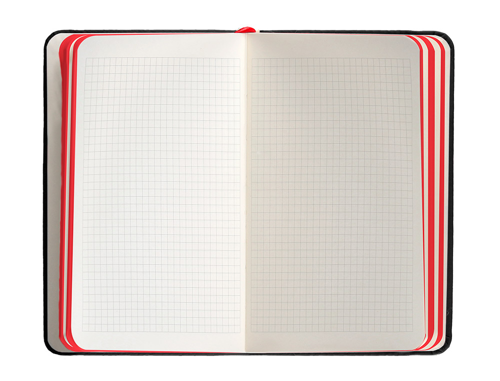 CADERNO COM ELASTICO ANTARTIK NOTES CAPA DURA A6 QUADRICULADO PRETO E VERMELHO 100 FOLHAS 80 GR FSC
