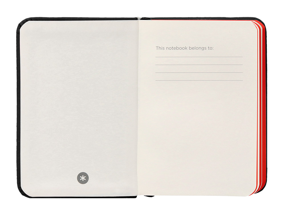 CADERNO COM ELASTICO ANTARTIK NOTES CAPA DURA A7 LISO PRETO E VERMELHO 80 FOLHAS 80 GR FSC