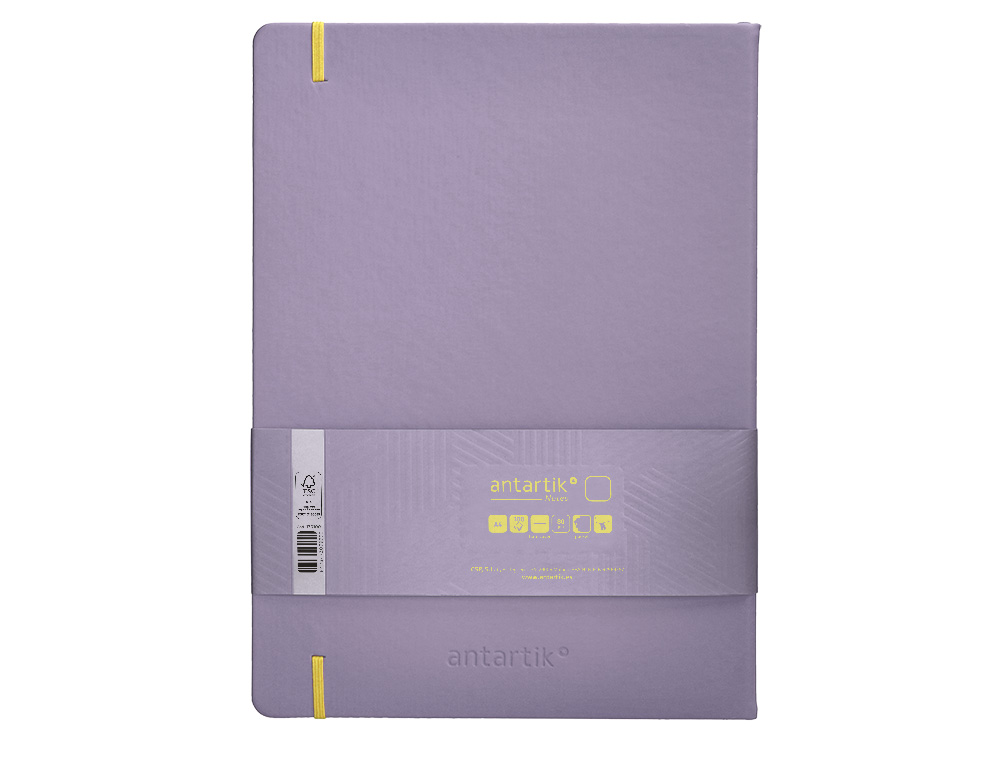 CADERNO COM ELASTICO ANTARTIK NOTES CAPA DURA A4 LISO ROXO E AMARELO 100 FOLHAS 80 GR FSC