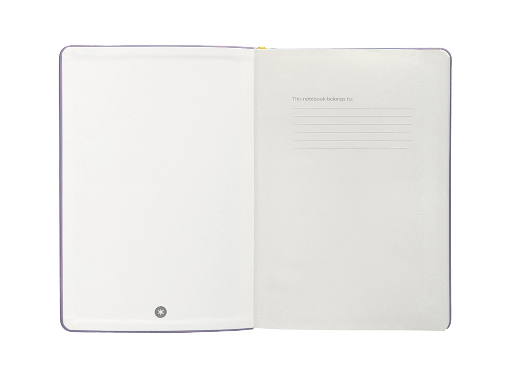 CADERNO COM ELASTICO ANTARTIK NOTES CAPA DURA A4 LISO ROXO E AMARELO 100 FOLHAS 80 GR FSC