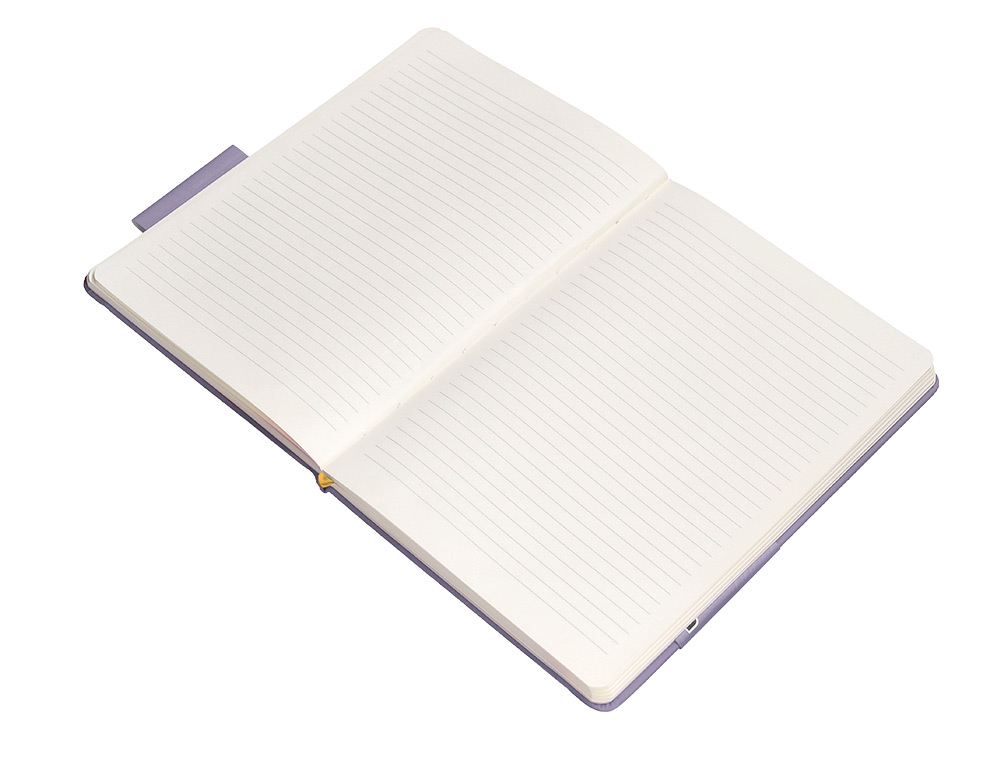 CADERNO COM ELASTICO ANTARTIK NOTES CAPA DURA A5 PAUTADO ROXO E AMARELO 100 FOLHAS 80 GR FSC