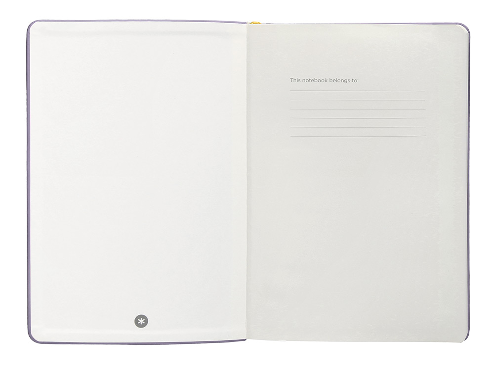 CADERNO COM ELASTICO ANTARTIK NOTES CAPA DURA A5 PAUTADO ROXO E AMARELO 100 FOLHAS 80 GR FSC