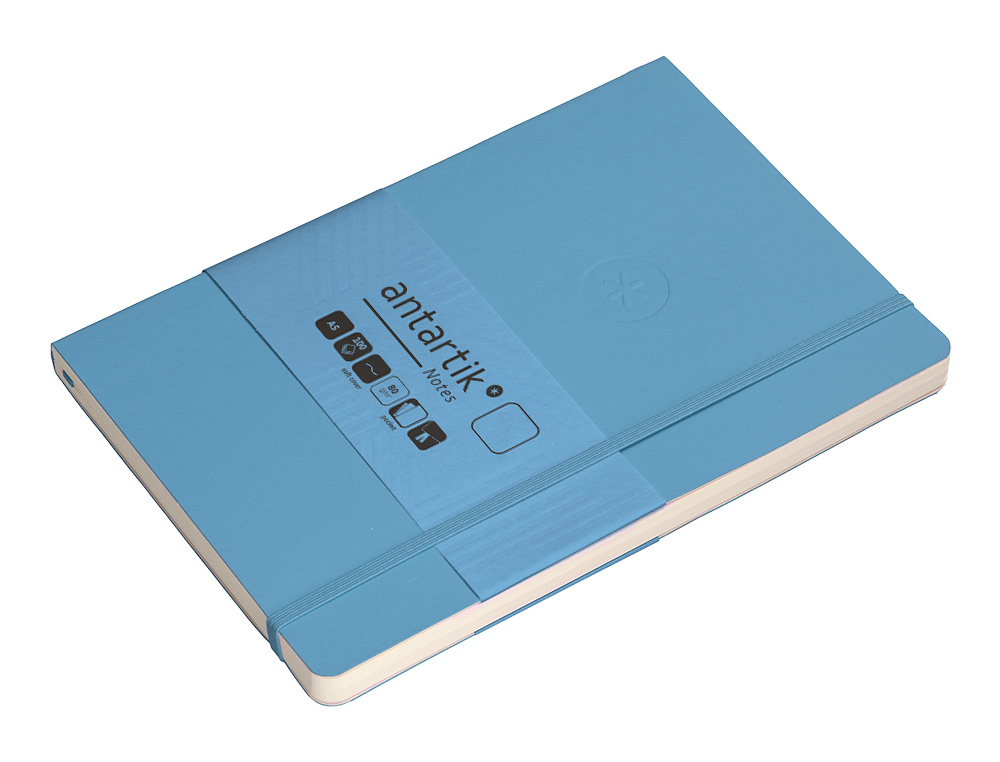 CADERNO COM ELASTICO ANTARTIK NOTES CAPA MOLE A5 LISO AZUL CLARO 80 FOLHAS 80 GR FSC