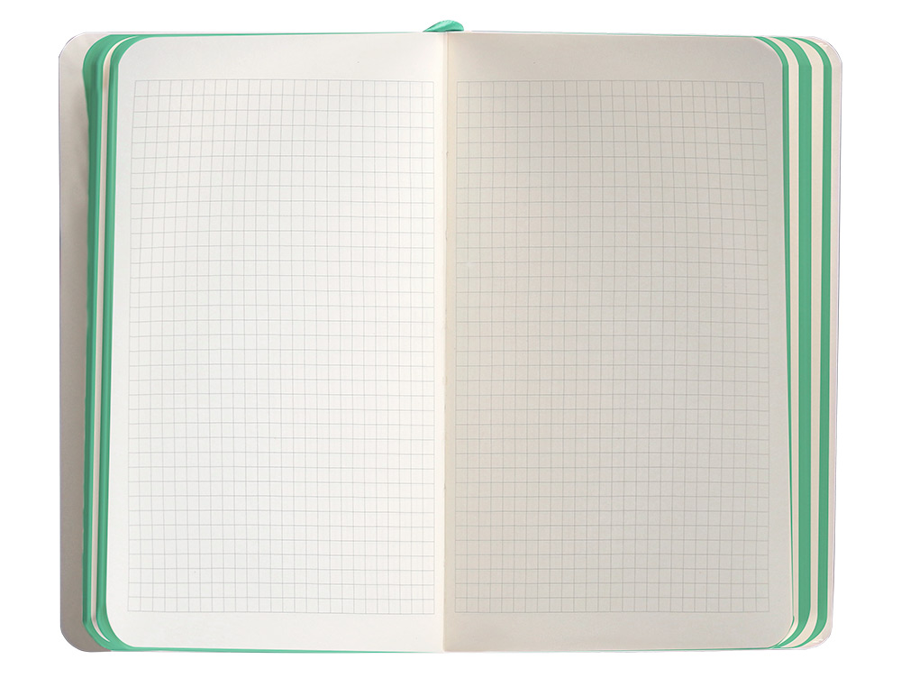 CADERNO COM ELASTICO ANTARTIK NOTES CAPA MOLE A6 QUADRICULADO CINZA E TURQUESA 100 FOLHAS 80 GR FSC