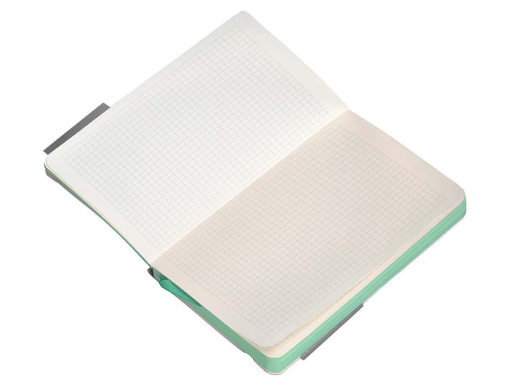 CADERNO COM ELASTICO ANTARTIK NOTES CAPA MOLE A6 QUADRICULADO CINZA E TURQUESA 100 FOLHAS 80 GR FSC