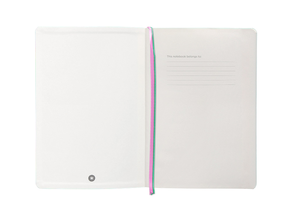 CADERNO COM ELASTICO ANTARTIK NOTES CAPA MOLE A5 PONTILHADO ROSA E TURQUESA 80 FOLHAS 80 GR FSC