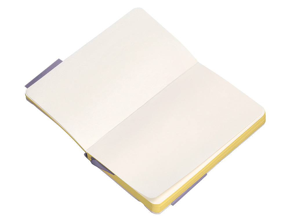 CADERNO COM ELASTICO ANTARTIK NOTES CAPA MOLE A6 LISO ROXO E AMARELO 100 FOLHAS 80 GR FSC