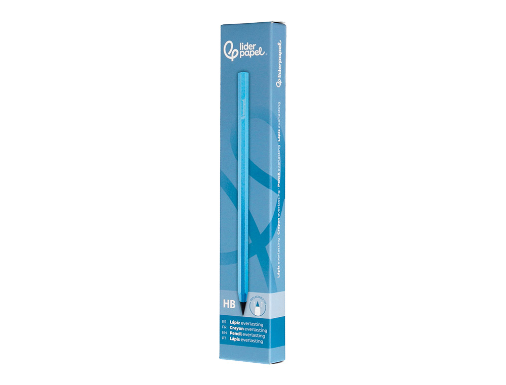 LAPIS DE GRAFITE LIDERPAPEL INFINITO COM BORRACHA ALUMINIO HEXAGONAL AZUL ULTRA RESISTENTE 1 PONTA DE RECARGA