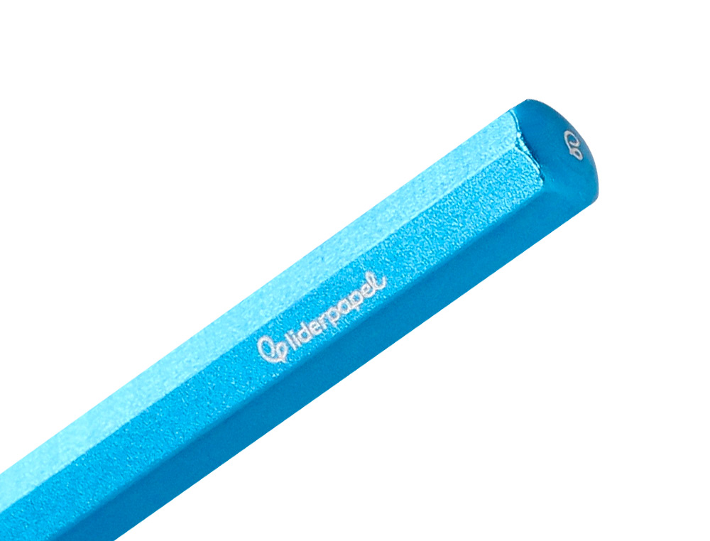 LAPIS DE GRAFITE LIDERPAPEL INFINITO COM BORRACHA ALUMINIO HEXAGONAL AZUL ULTRA RESISTENTE 1 PONTA DE RECARGA