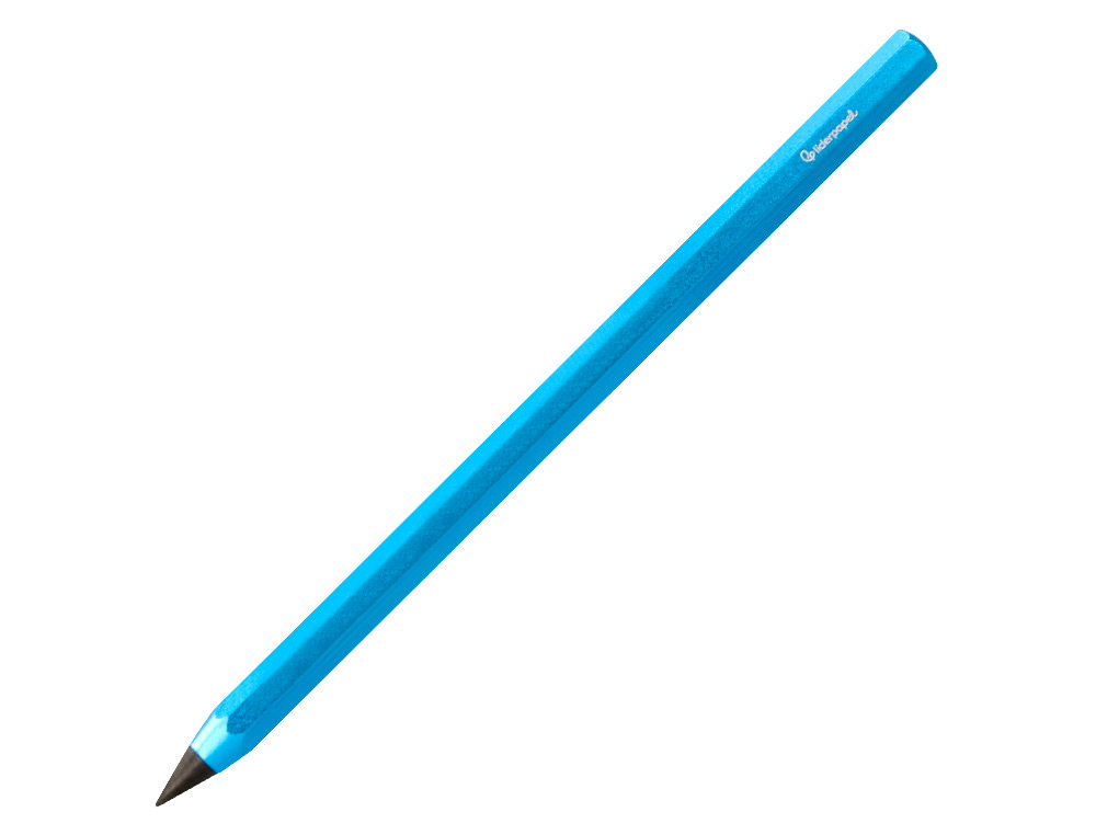LAPIS DE GRAFITE LIDERPAPEL INFINITO COM BORRACHA ALUMINIO HEXAGONAL AZUL ULTRA RESISTENTE 1 PONTA DE RECARGA