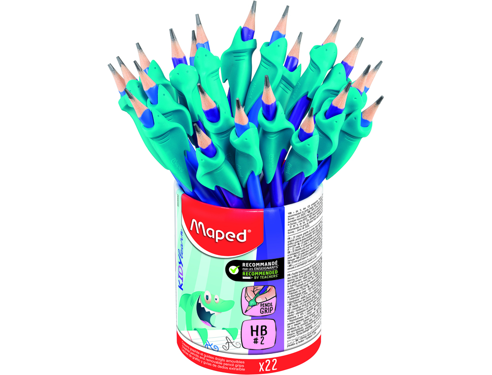 LAPIS DE GRAFITE MAPED HB COM BORRACHA + ADAPTADOR ERGONOMICO COPO DE 22 UNIDADES