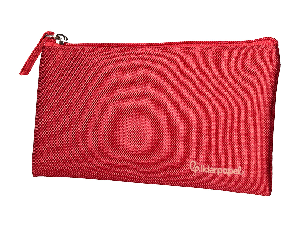 ESTOJO ESCOLAR LIDERPAPEL PLANO LARGO UM FECHO 200X100 MM VERMELHO