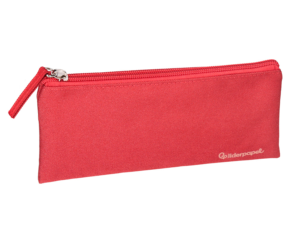 ESTOJO ESCOLAR LIDERPAPEL PLANO LARGO UM FECHO 200X100 MM VERMELHO