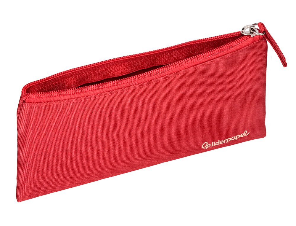 ESTOJO ESCOLAR LIDERPAPEL PLANO LARGO UM FECHO 200X100 MM VERMELHO