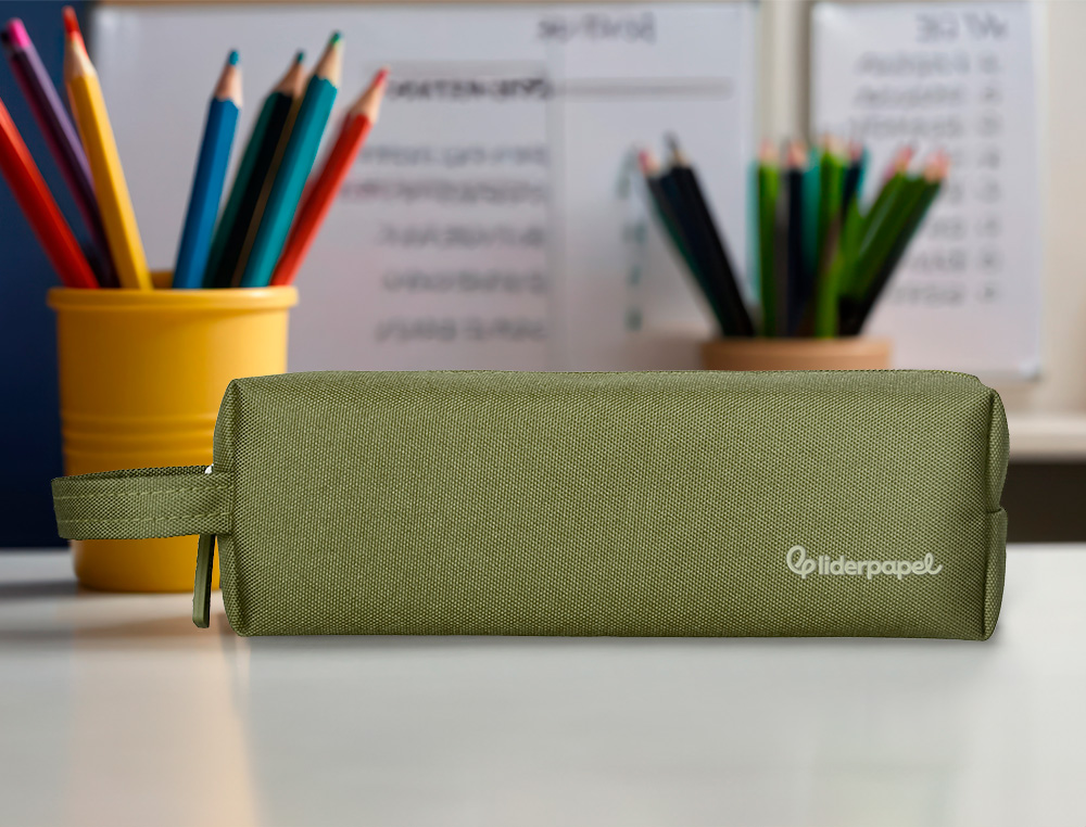 ESTOJO ESCOLAR LIDERPAPEL RETANGULAR COM ASA 210X70 MM CREME
