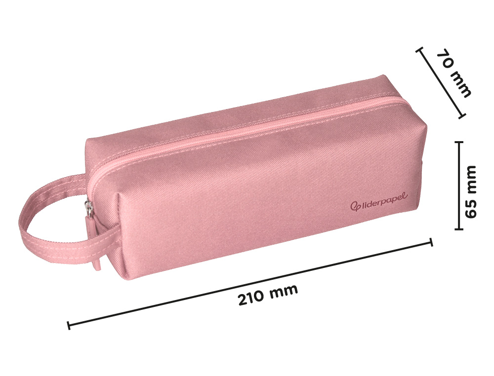 ESTOJO ESCOLAR LIDERPAPEL CLASSIC RETANGULAR COM ASA 210X70 MM ROSA