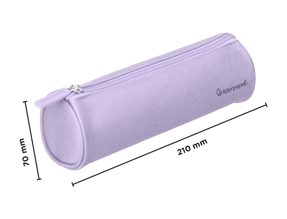 ESTOJO ESCOLAR LIDERPAPEL CILINDRICO LARGO 210X70 MM LILAS