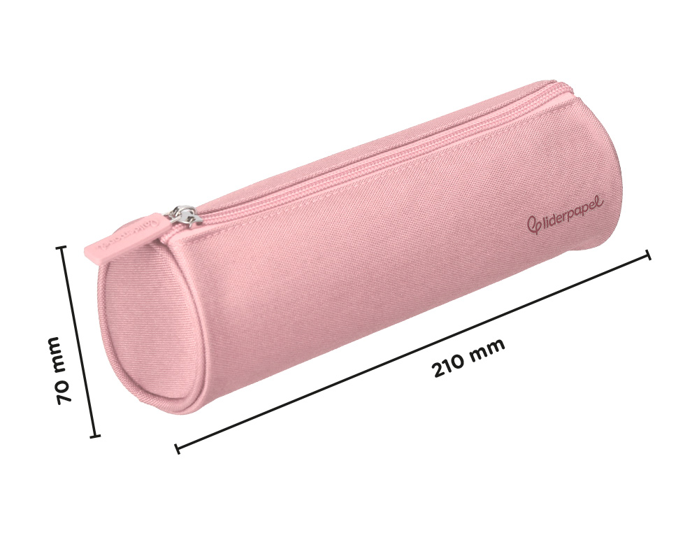 ESTOJO ESCOLAR LIDERPAPEL CILINDRICO LARGO 210X70 MM ROSA