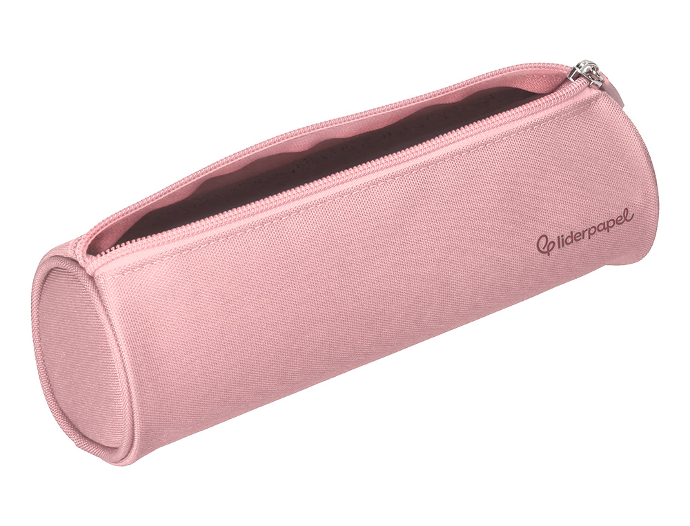 ESTOJO ESCOLAR LIDERPAPEL CILINDRICO LARGO 210X70 MM ROSA