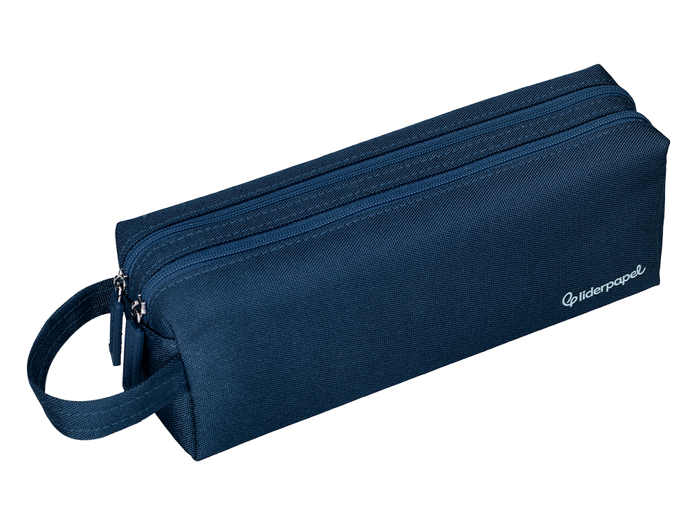 ESTOJO ESCOLAR LIDERPAPEL CLASSIC RETANGULAR COM ASA 2 FECHOS 210X80 MM AZUL MARINHO