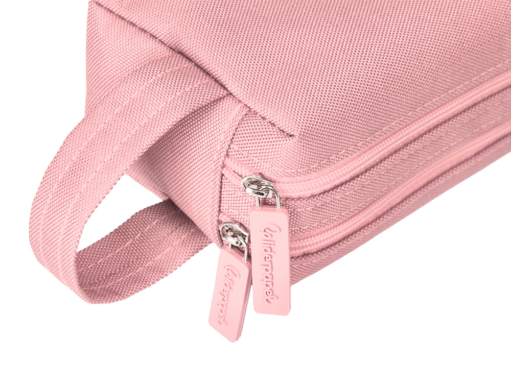 ESTOJO ESCOLAR LIDERPAPEL CLASSIC RETANGULAR COM ASA 2 FECHOS 210X80 MM ROSA