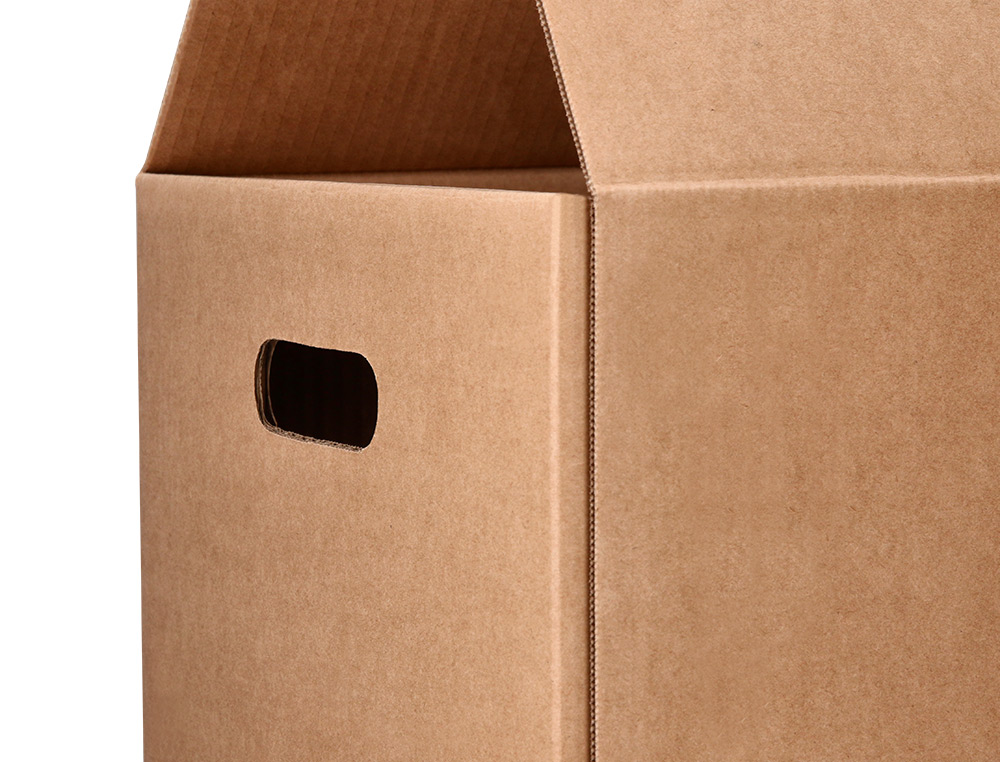 CAIXA PARA EMBALAR Q-CONNECT AMERICANA COM ASAS CARTAO CANAL SIMPLES 5 MM COR KRAFT 600X400X290 MM