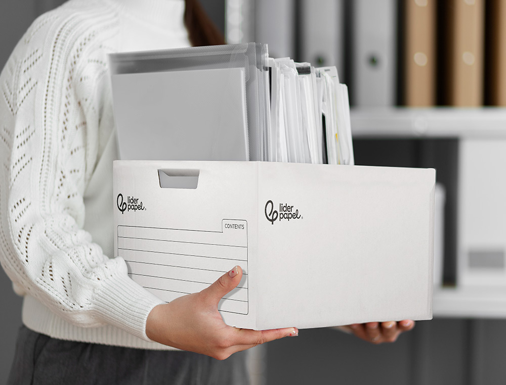 CAIXA PARA ARQUIVO DEFINITIVO LIDERPAPEL CARTAO 100% RECICLADO AUTOMATICA PARA 4 CAIXAS ARQUIVO DEF. FOLIO 430X383X265MM