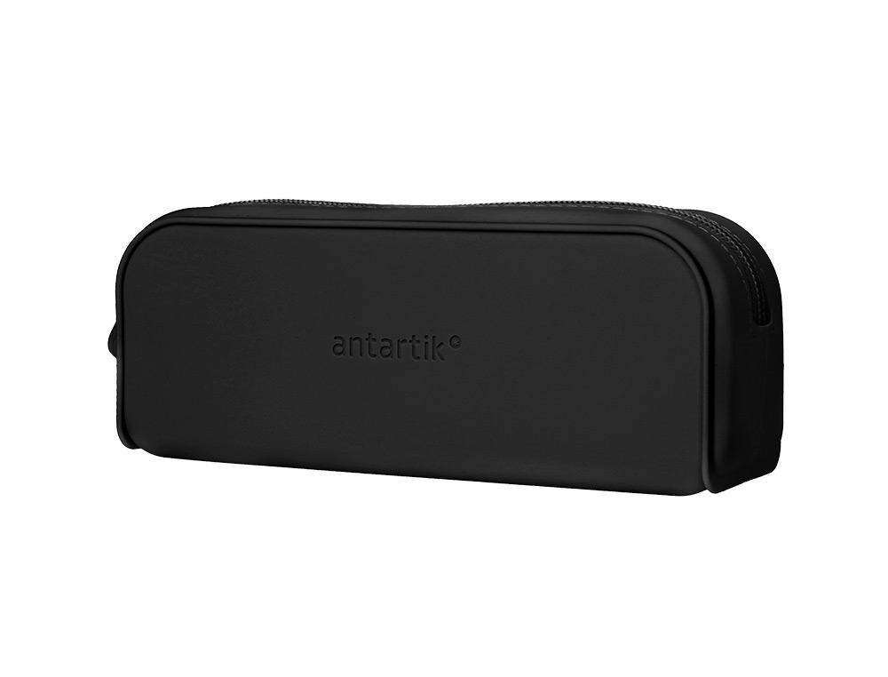 ESTOJO ESCOLAR ANTARTIK PRISMA SILICONE SOFT RETANGULAR 185X50X75 MM PRETO