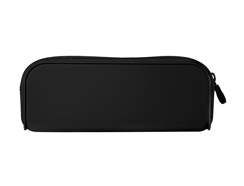 ESTOJO ESCOLAR ANTARTIK PRISMA SILICONE SOFT RETANGULAR 185X50X75 MM PRETO