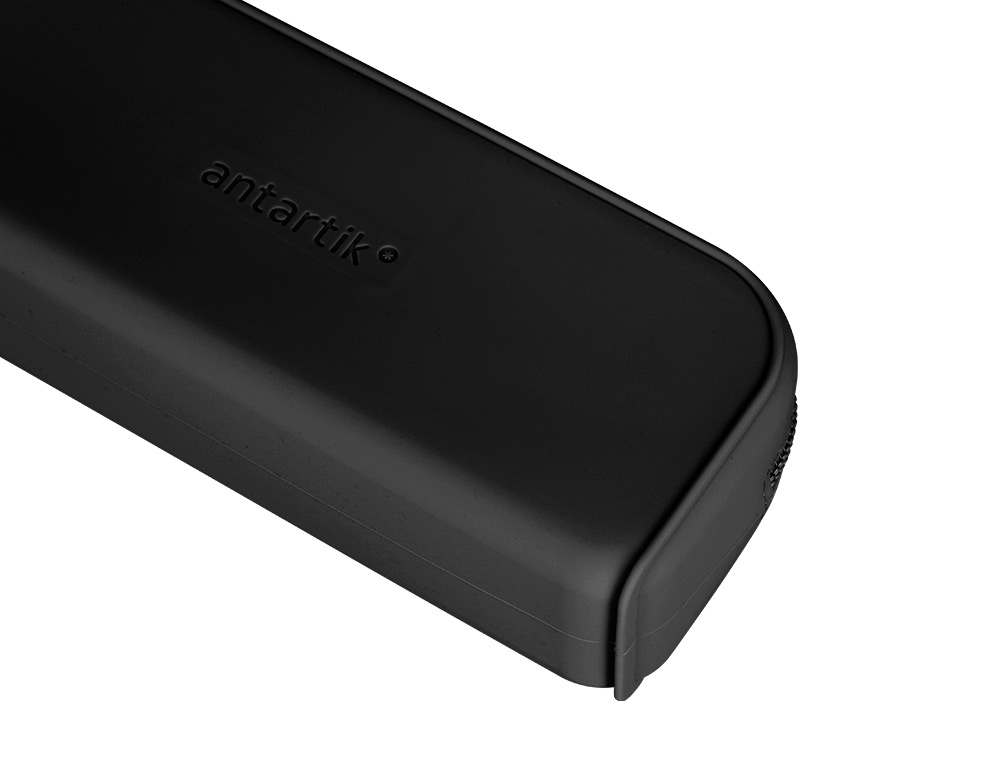 ESTOJO ESCOLAR ANTARTIK PRISMA SILICONE SOFT RETANGULAR 185X50X75 MM PRETO