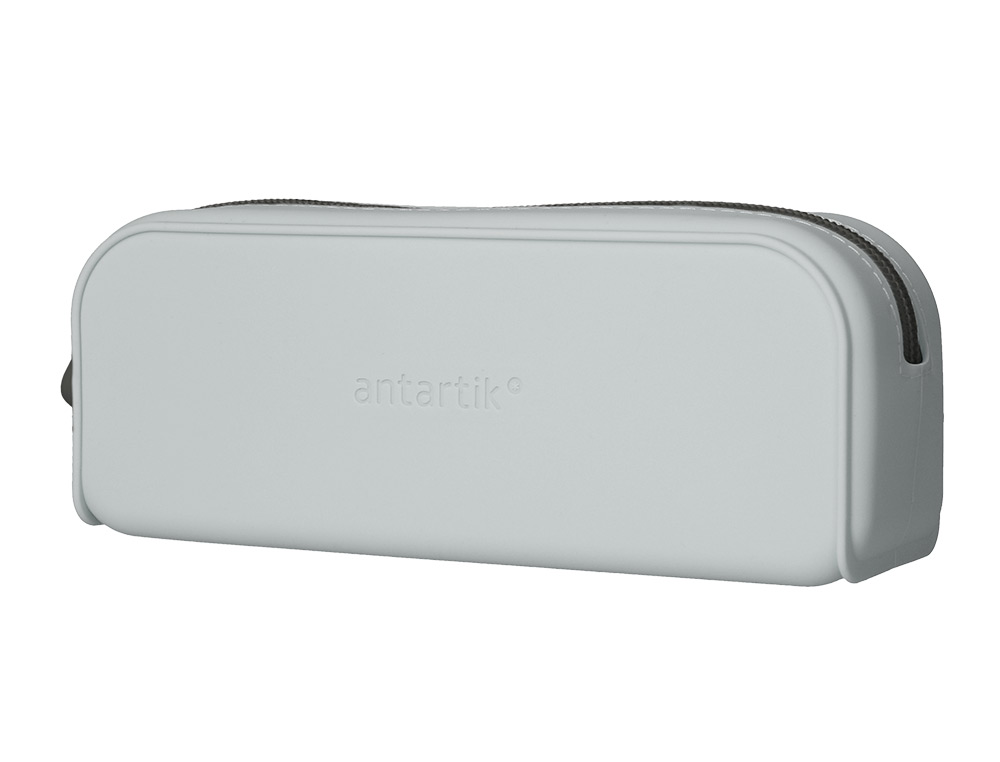 ESTOJO ESCOLAR ANTARTIK PRISMA SILICONE SOFT RETANGULAR 185X50X75 MM CINZA