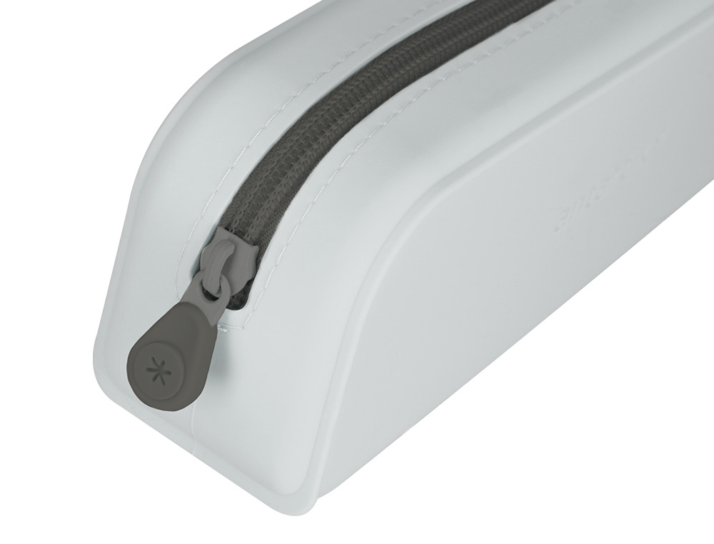 ESTOJO ESCOLAR ANTARTIK PRISMA SILICONE SOFT RETANGULAR 185X50X75 MM CINZA