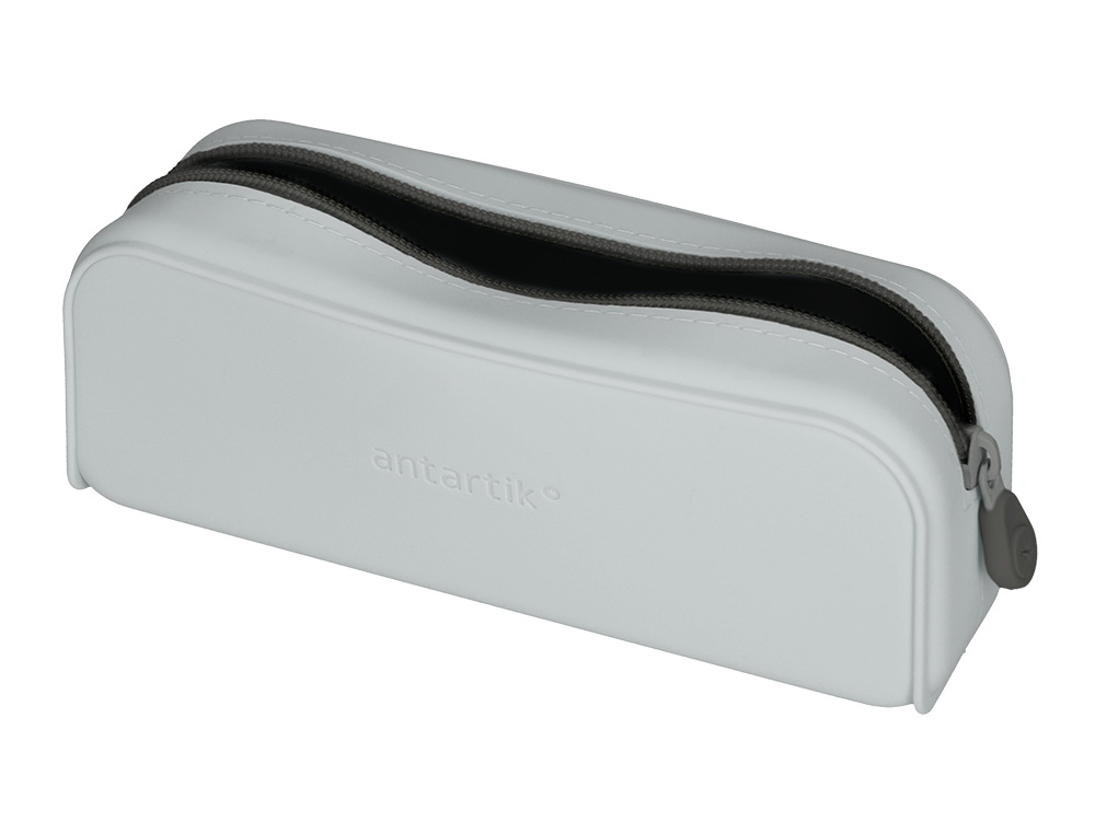 ESTOJO ESCOLAR ANTARTIK PRISMA SILICONE SOFT RETANGULAR 185X50X75 MM CINZA